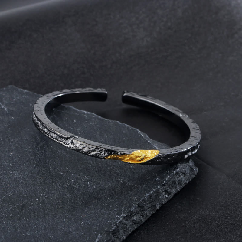 WorldNorse Flowing Fire Verstellbares Armband/Ring mit Goldeinlage - Armband „Fließendes Feuer“ #Schwarz - image 5