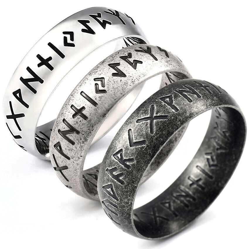 WorldNorse Viking Rune Edelstahl klassischer Ring