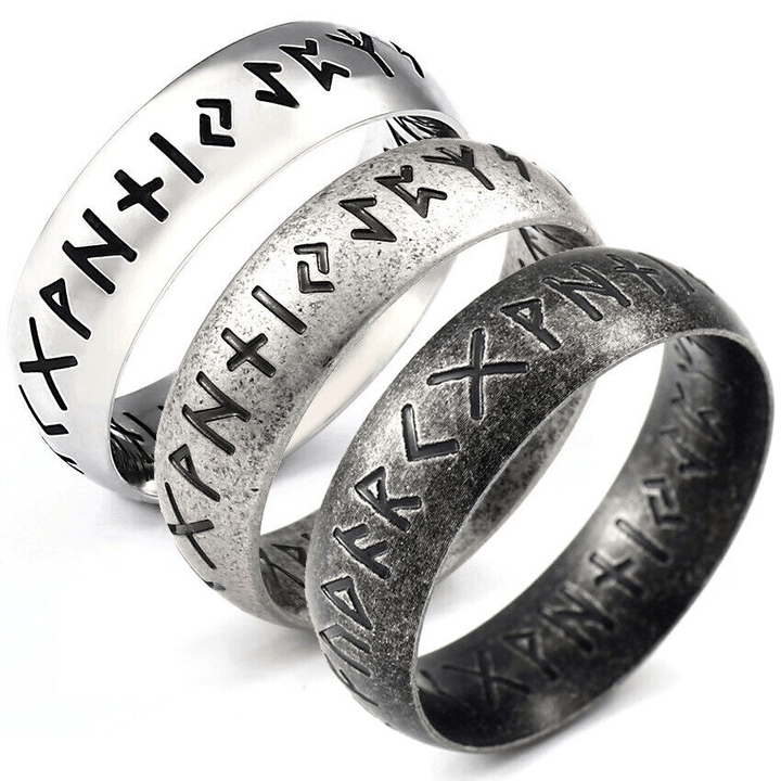 WorldNorse Viking Rune Edelstahl klassischer Ring