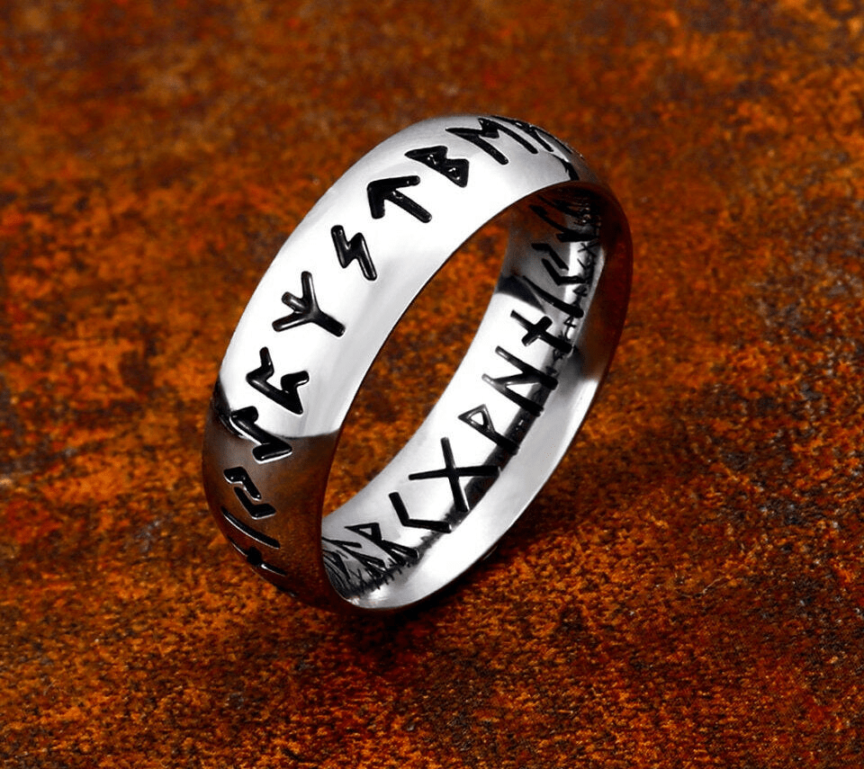 WorldNorse Viking Rune Edelstahl klassischer Ring