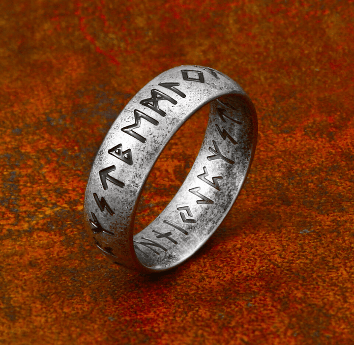 WorldNorse Viking Rune Edelstahl klassischer Ring