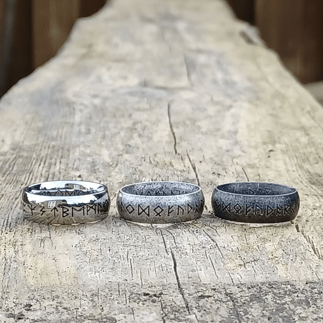 WorldNorse Viking Rune Edelstahl klassischer Ring