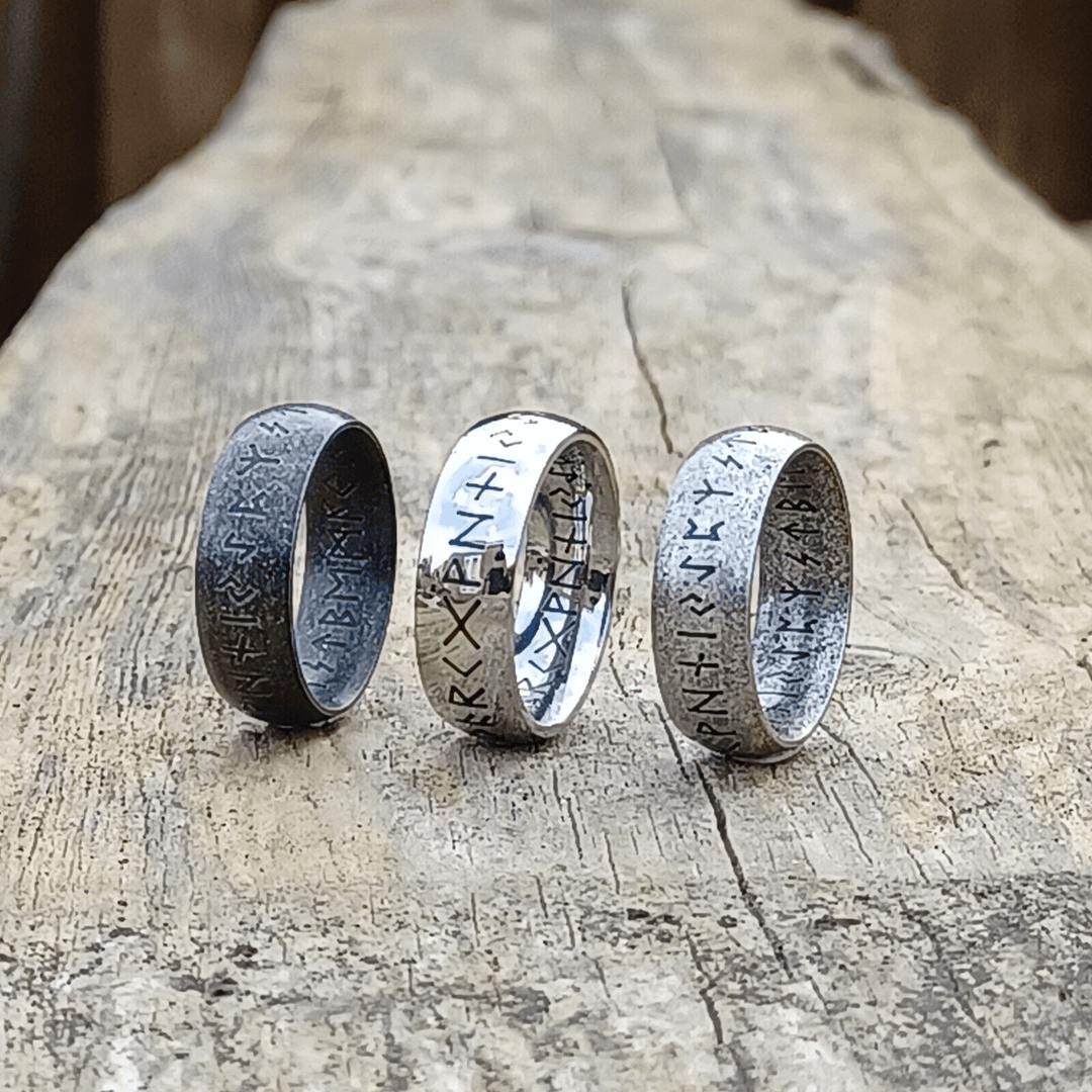 WorldNorse Viking Rune Edelstahl klassischer Ring