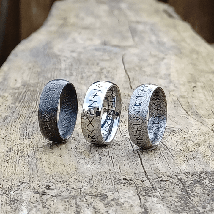 WorldNorse Viking Rune Edelstahl klassischer Ring
