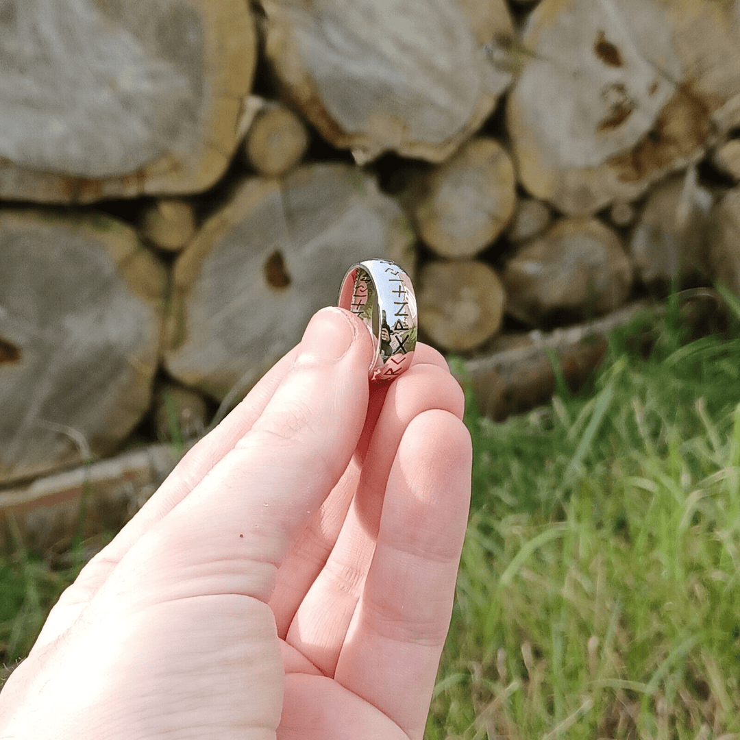 WorldNorse Viking Rune Edelstahl klassischer Ring