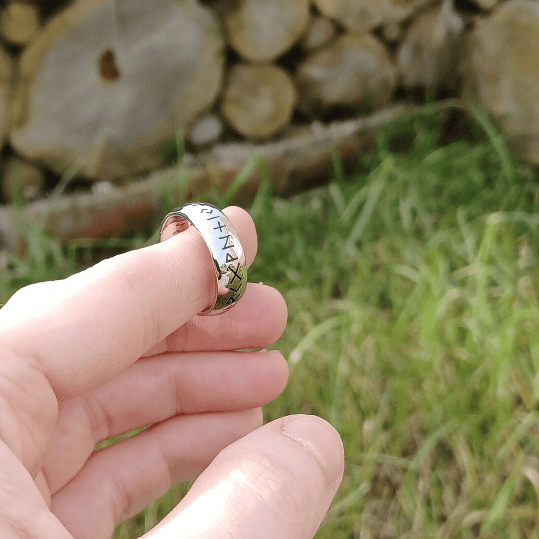 WorldNorse Viking Rune Edelstahl klassischer Ring