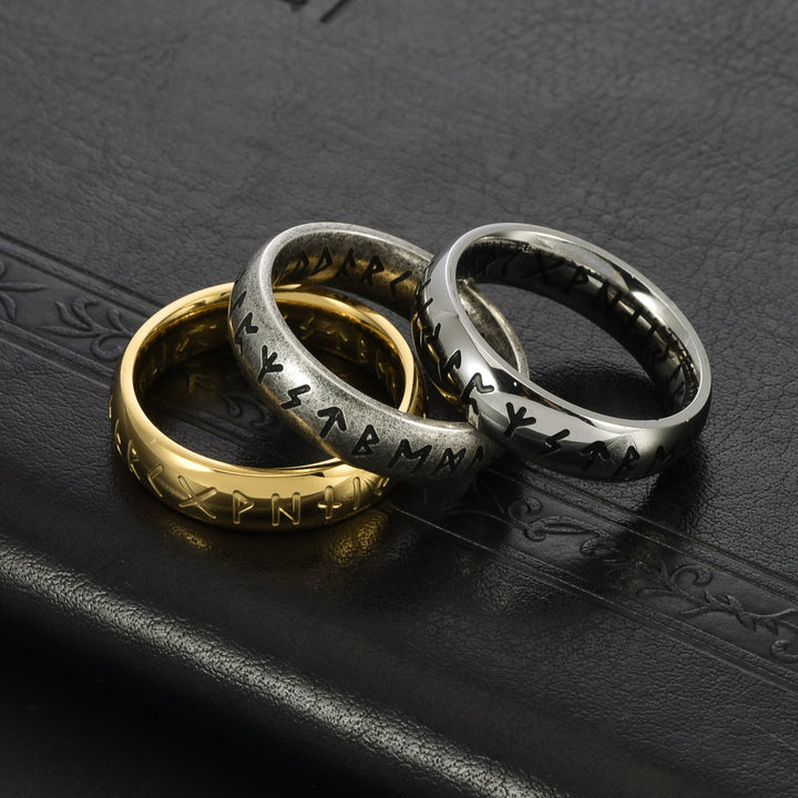 WorldNorse Viking Rune Edelstahl klassischer Ring