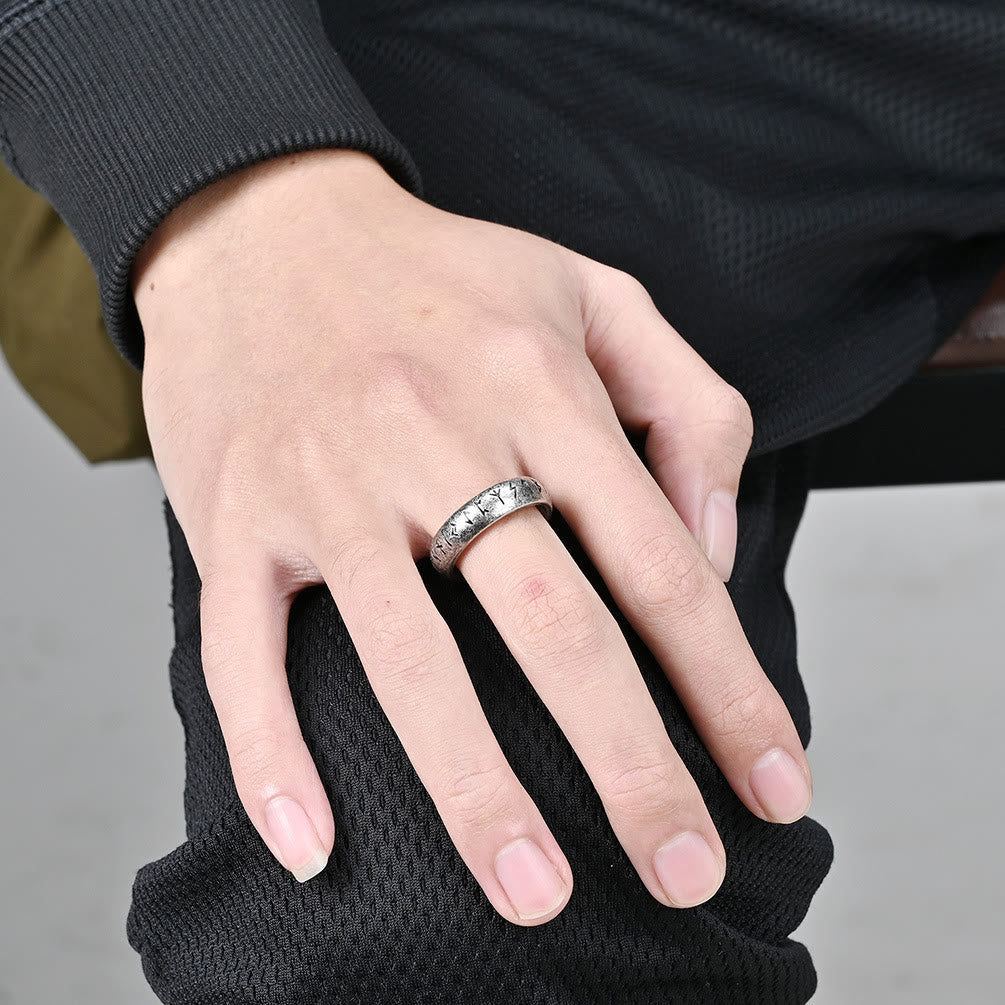 WorldNorse Viking Rune Edelstahl klassischer Ring