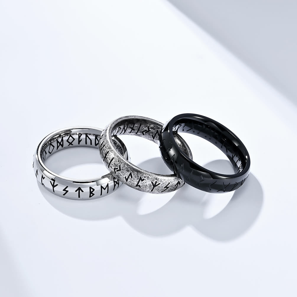 WorldNorse Viking Rune Edelstahl klassischer Ring