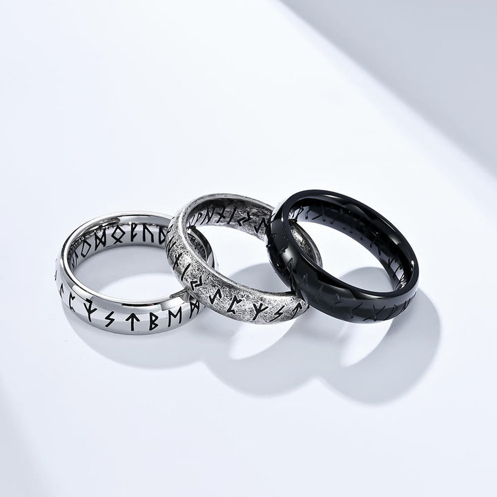 WorldNorse Viking Rune Edelstahl klassischer Ring