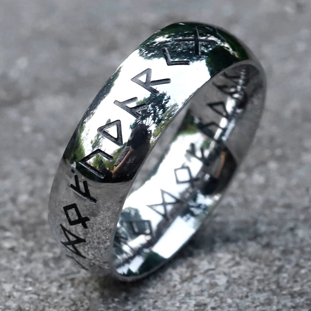 WorldNorse Viking Rune Edelstahl klassischer Ring