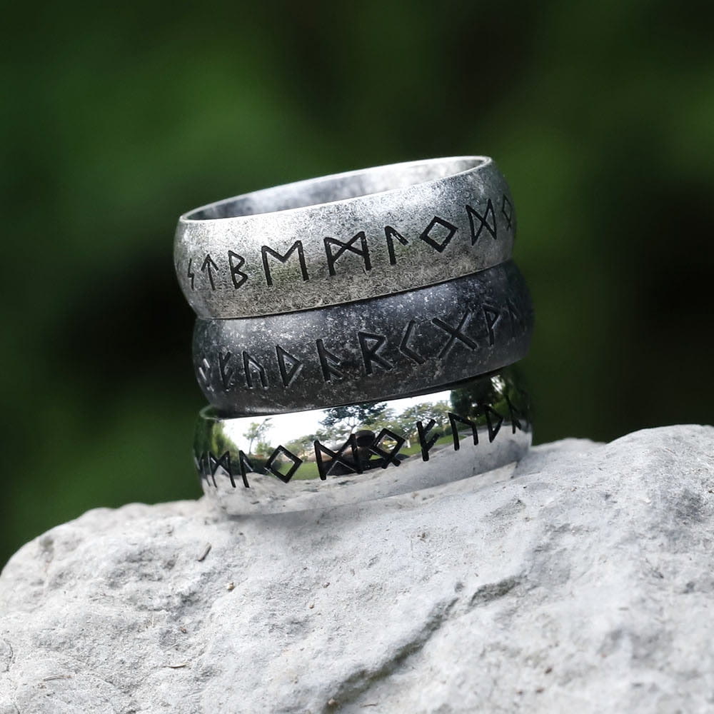 WorldNorse Viking Rune Edelstahl klassischer Ring