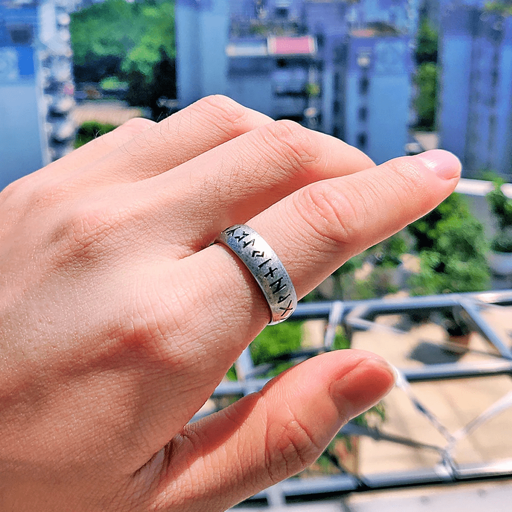 WorldNorse Viking Rune Edelstahl klassischer Ring