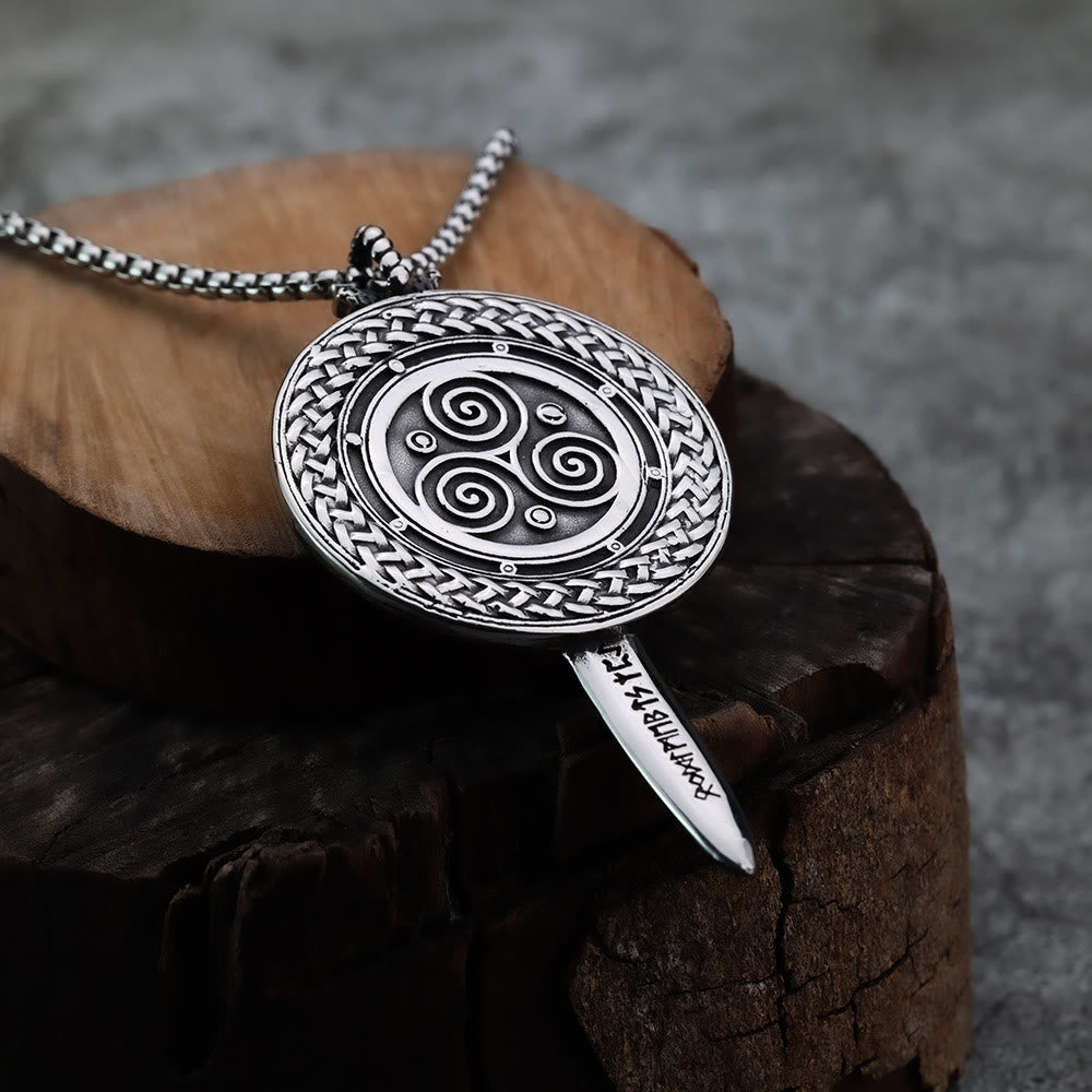WorldNorse Nordisches Langschwert mit Runenschild-Halskette