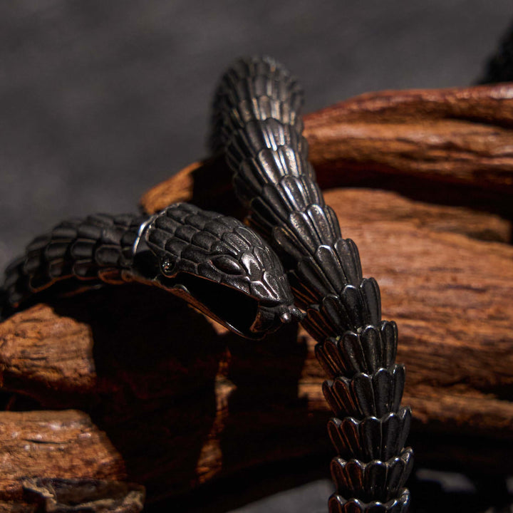 WorldNorse Vintage Edelstahl Schlangenkette Halskette & Armband