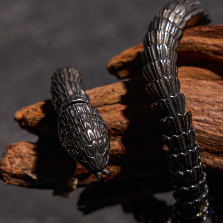 WorldNorse Vintage Edelstahl Schlangenkette Halskette & Armband
