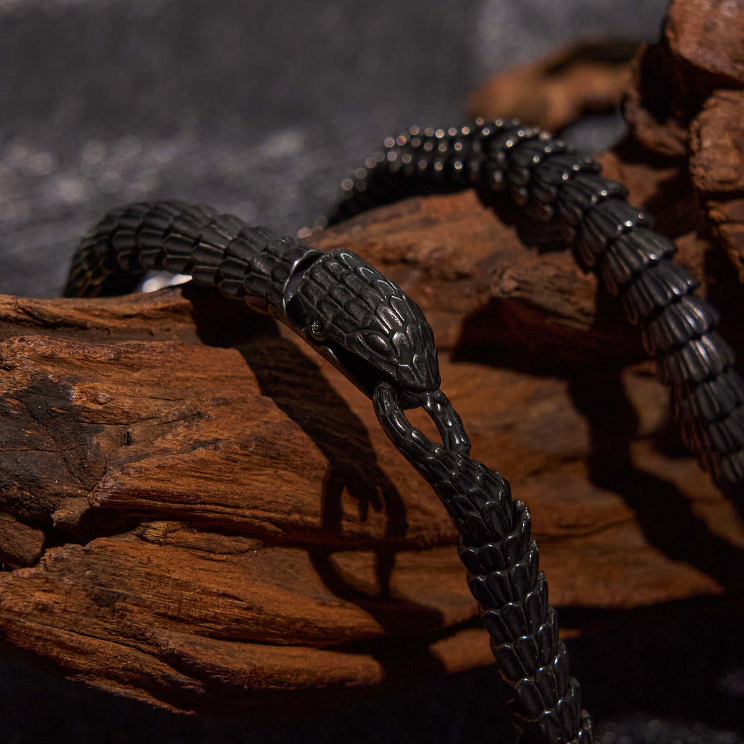 WorldNorse Vintage Edelstahl Schlangenkette Halskette & Armband