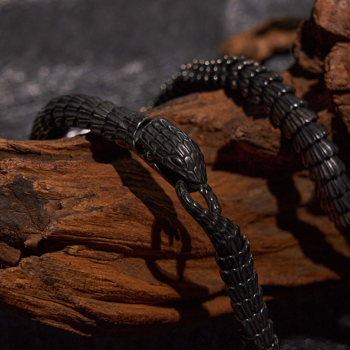 WorldNorse Vintage Edelstahl Schlangenkette Halskette & Armband