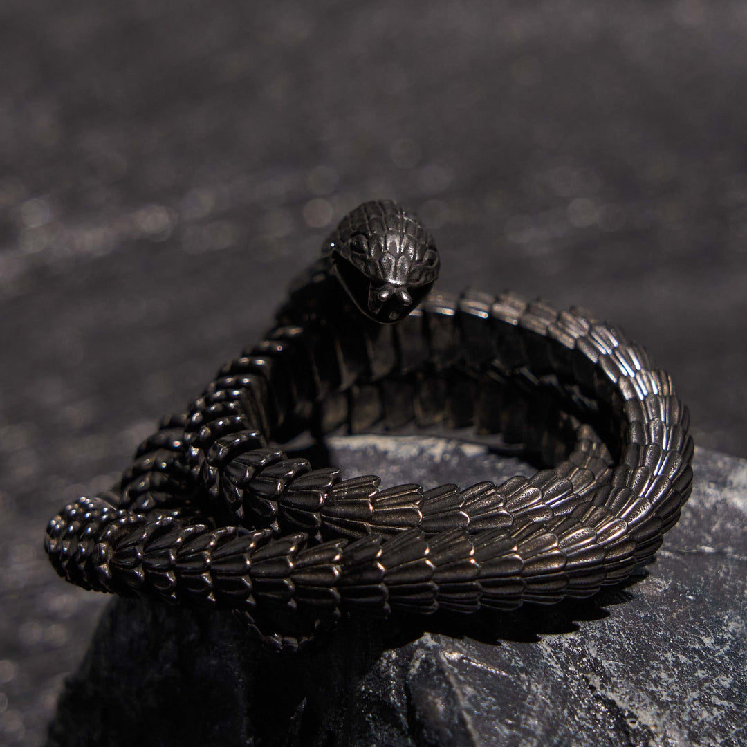 WorldNorse Vintage Edelstahl Schlangenkette Halskette & Armband