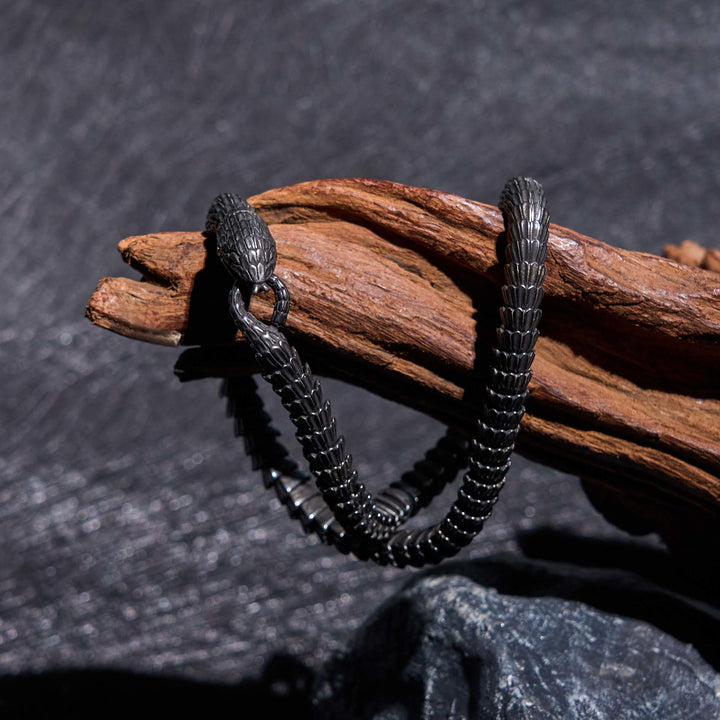 WorldNorse Vintage Edelstahl Schlangenkette Halskette & Armband