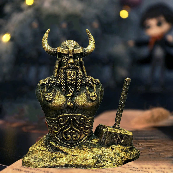 WorldNorse Thor Hammer Halbkörperstatue, Kunstharz-Skulptur