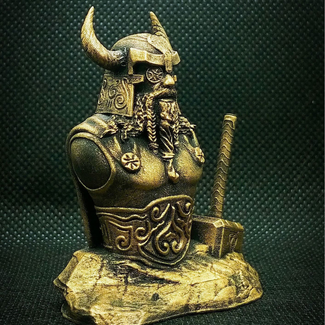 WorldNorse Thor Hammer Halbkörperstatue, Kunstharz-Skulptur