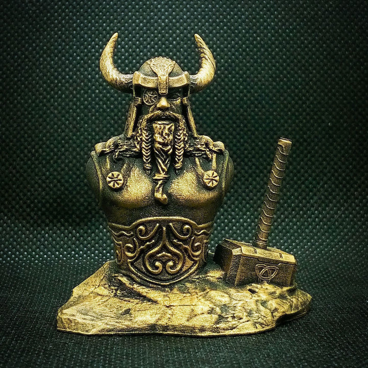 WorldNorse Thor Hammer Halbkörperstatue, Kunstharz-Skulptur