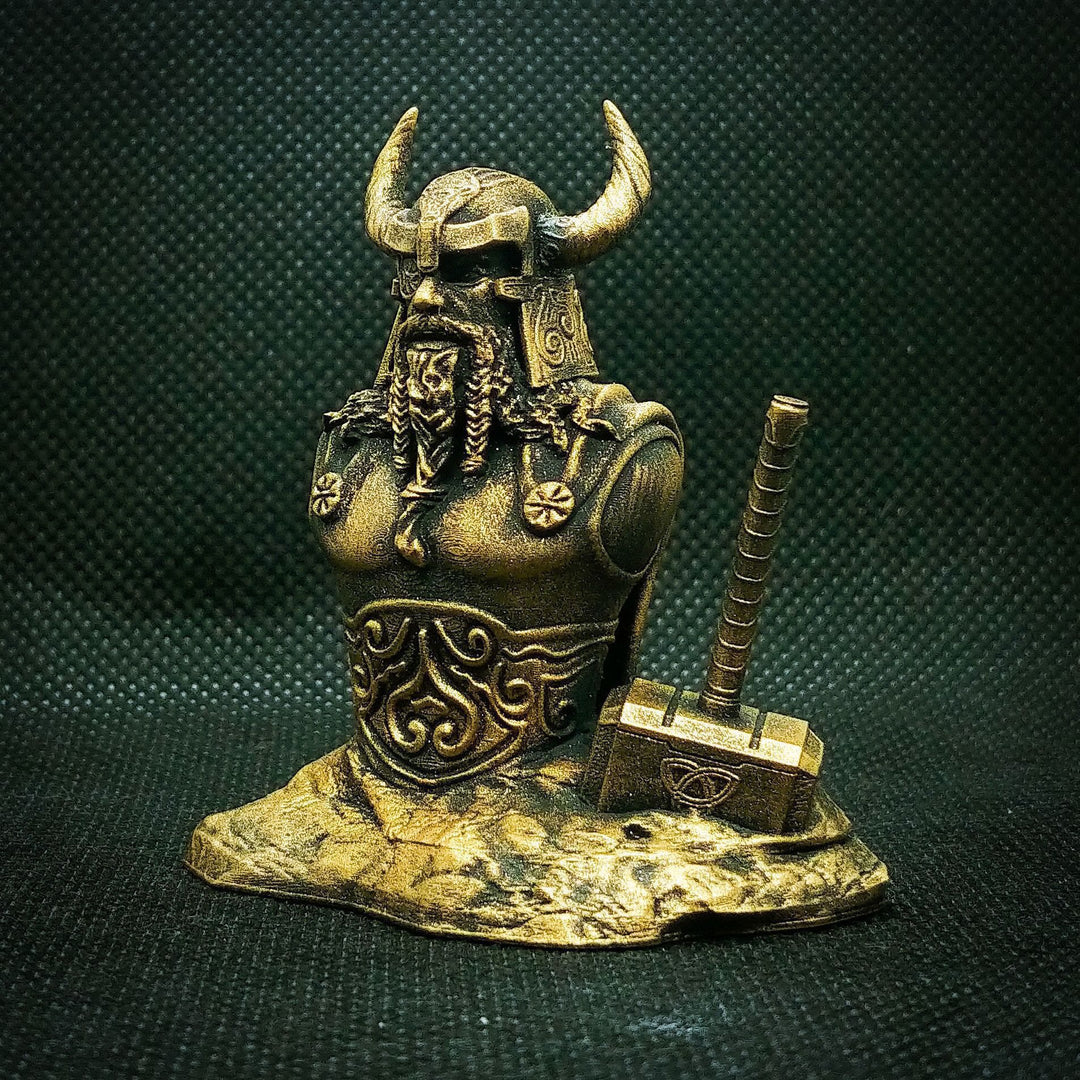 WorldNorse Thor Hammer Halbkörperstatue, Kunstharz-Skulptur