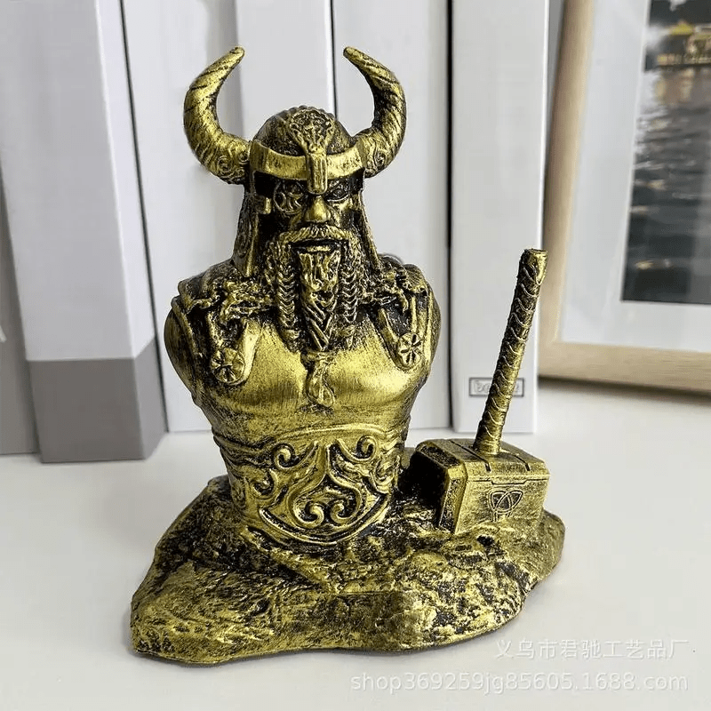 WorldNorse Thor Hammer Halbkörperstatue, Kunstharz-Skulptur