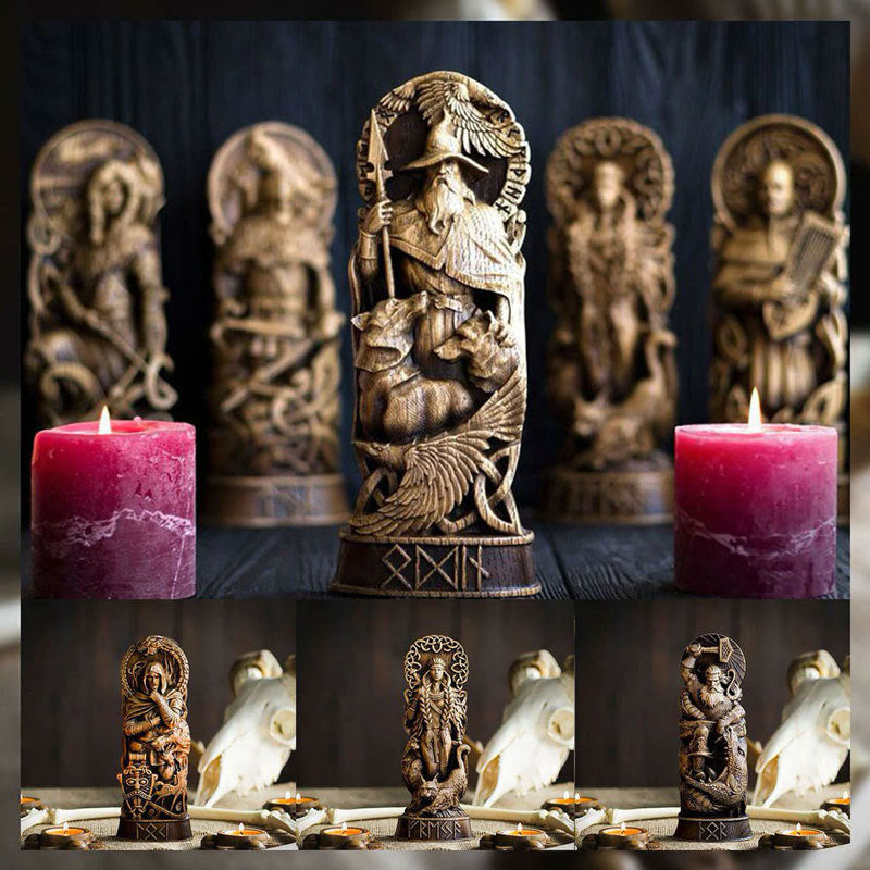 WorldNordischer Gott Thor Statue im Kampf mit Jormungand Skulptur - image 23