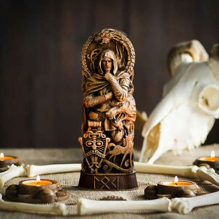 WorldNordischer Gott Thor Statue im Kampf mit Jormungand Skulptur