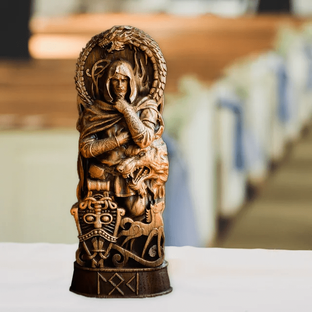 WorldNordischer Gott Thor Statue im Kampf mit Jormungand Skulptur