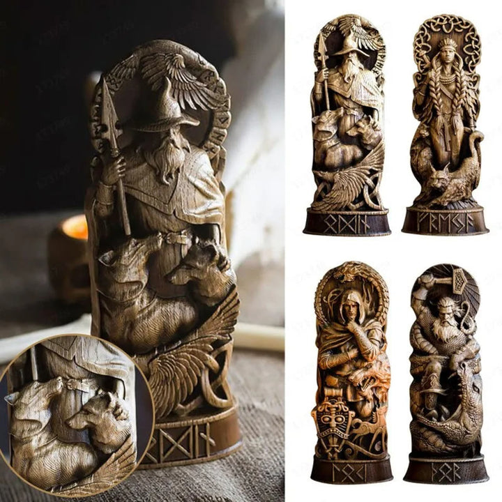 WorldNordischer Gott Thor Statue im Kampf mit Jormungand Skulptur