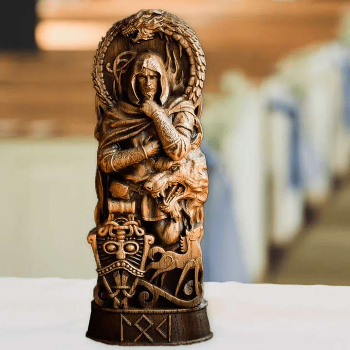 WorldNordischer Gott Thor Statue im Kampf mit Jormungand Skulptur - image 8