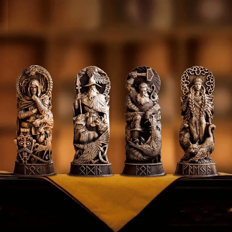 WorldNordischer Gott Thor Statue im Kampf mit Jormungand Skulptur