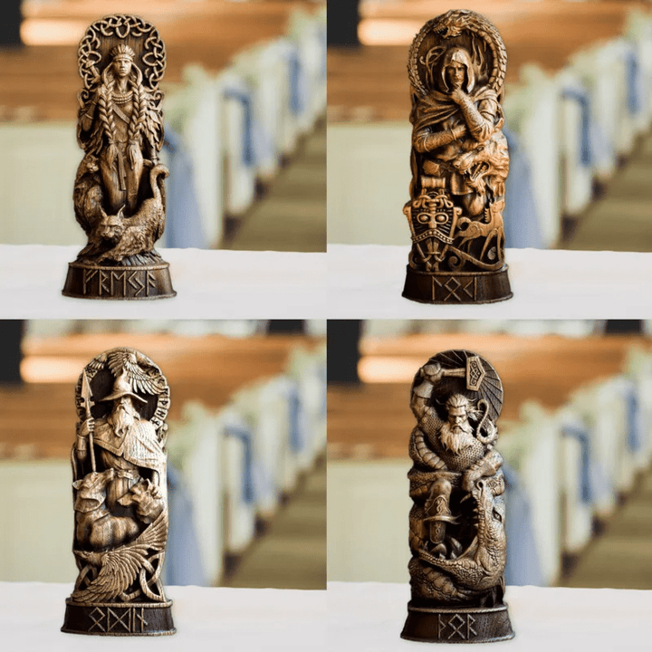 WorldNordischer Gott Thor Statue im Kampf mit Jormungand Skulptur
