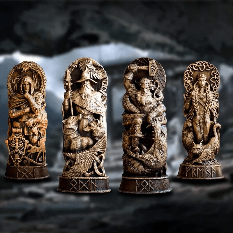 WorldNordischer Gott Thor Statue im Kampf mit Jormungand Skulptur