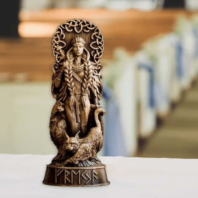 WorldNorse Freyja, nordische Göttin, Schnitzskulptur