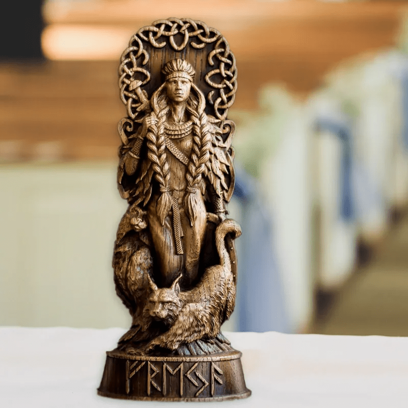 WorldNorse Freyja, nordische Göttin, Schnitzskulptur
