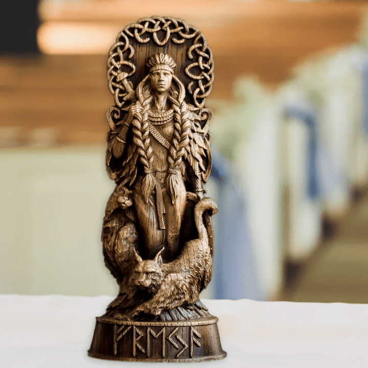 WorldNorse Freyja, nordische Göttin, Schnitzskulptur