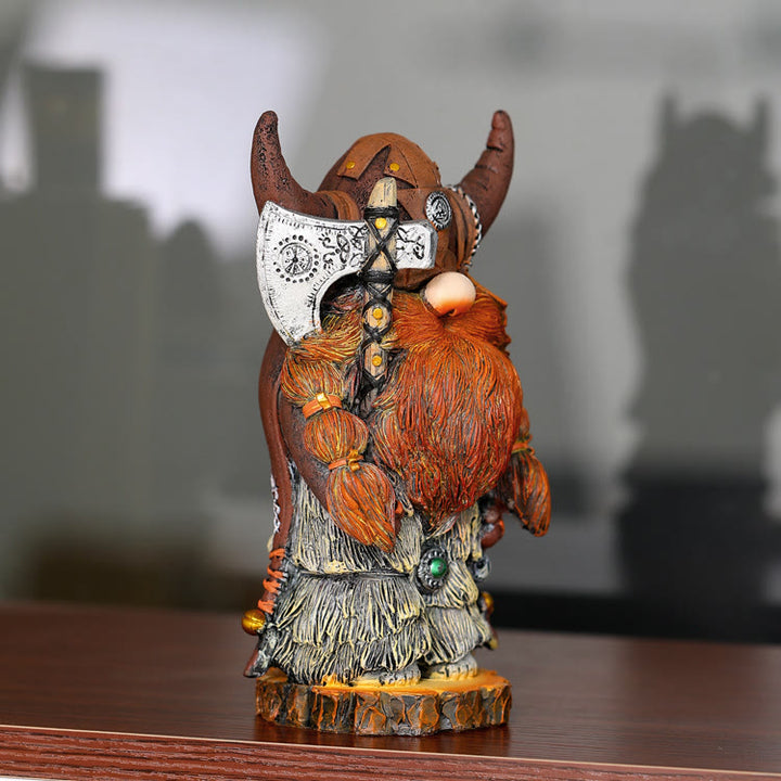 WorldNordische Wikinger-Krieger-Tauren-Statue aus Kunstharz, Dekoration - image 3