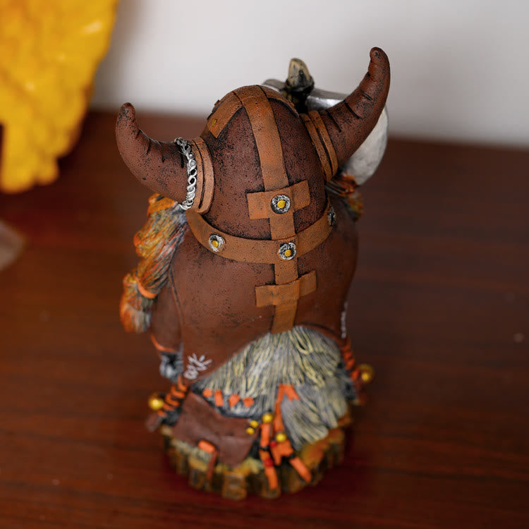 WorldNordische Wikinger-Krieger-Tauren-Statue aus Kunstharz, Dekoration - image 6