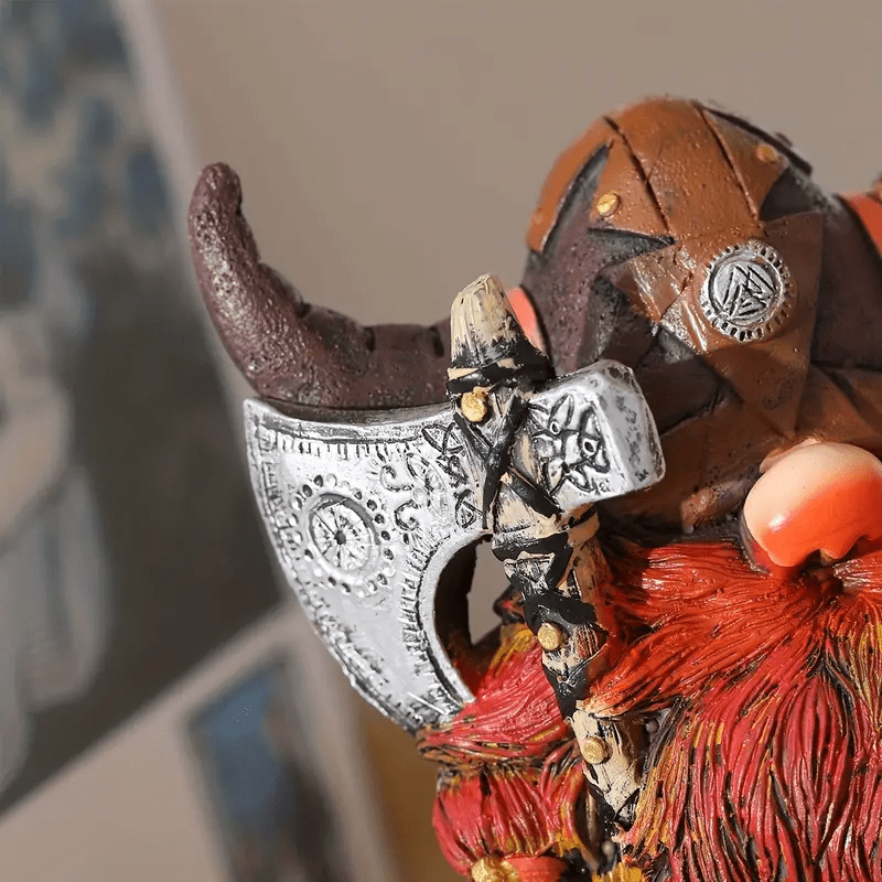 WorldNordische Wikinger-Krieger-Tauren-Statue aus Kunstharz, Dekoration