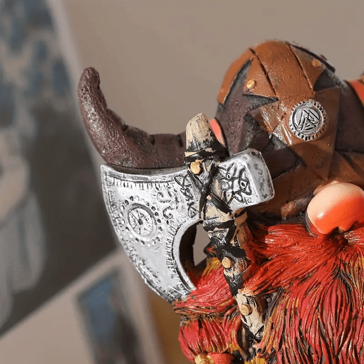 WorldNordische Wikinger-Krieger-Tauren-Statue aus Kunstharz, Dekoration - image 2