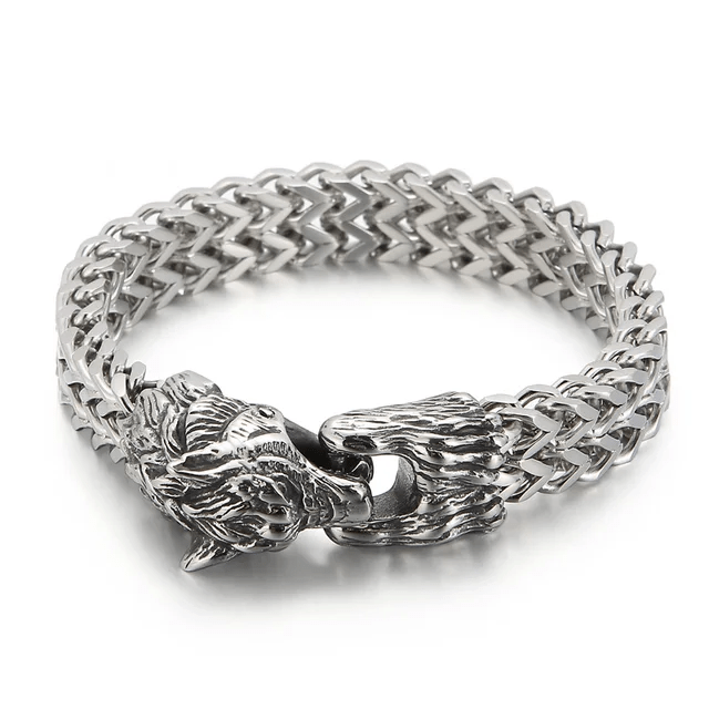 WorldNorse Wolf -Armband aus Edelstahl