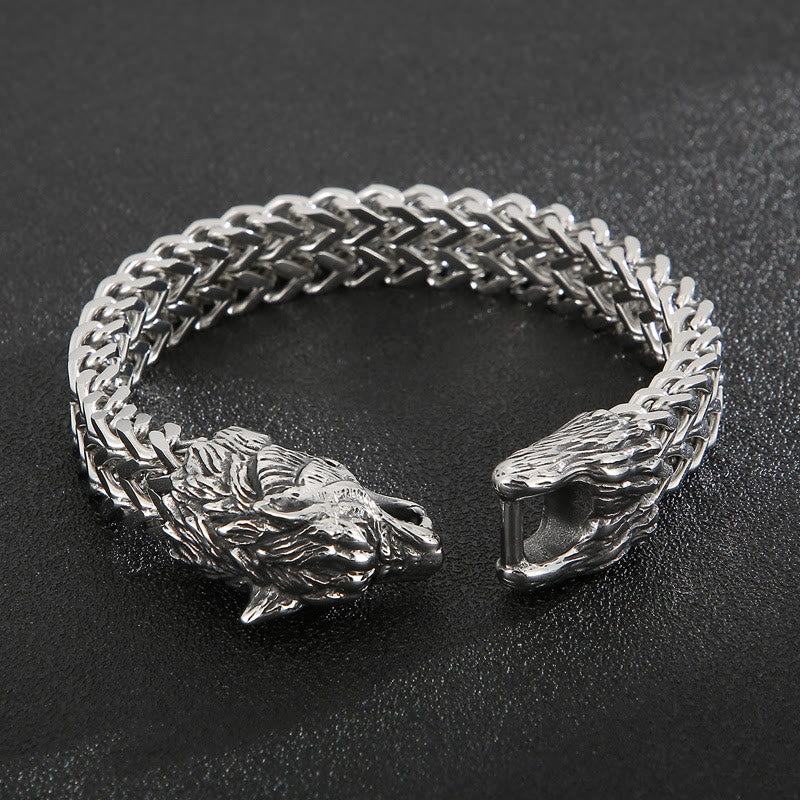 WorldNorse Wolf -Armband aus Edelstahl