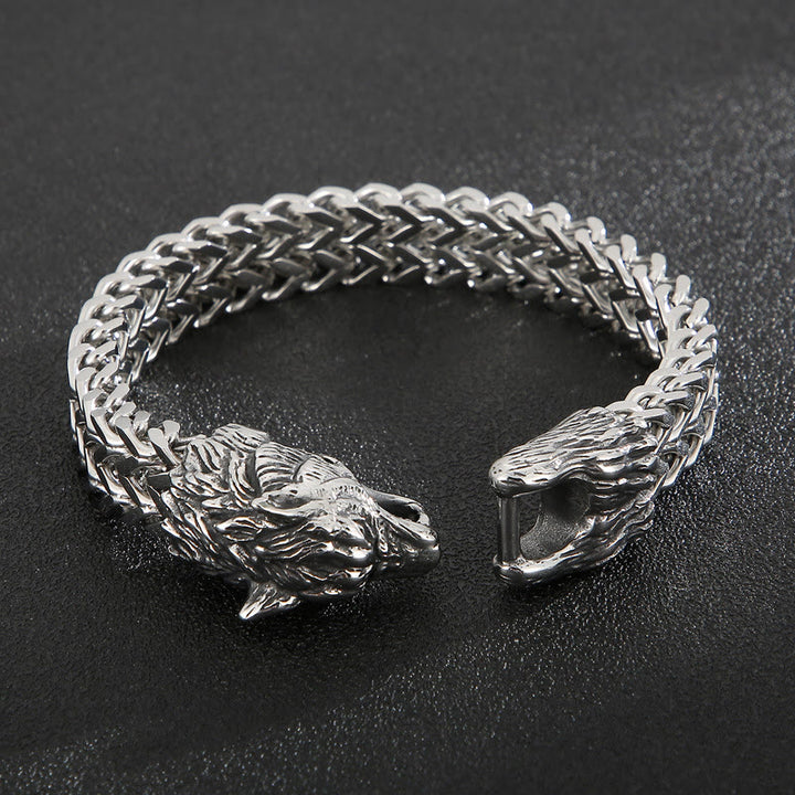 WorldNorse Wolf -Armband aus Edelstahl