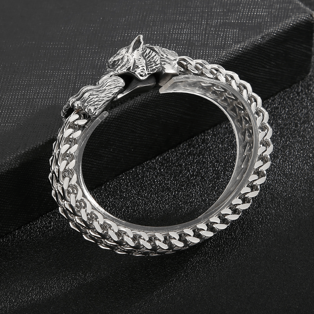 WorldNorse Wolf -Armband aus Edelstahl
