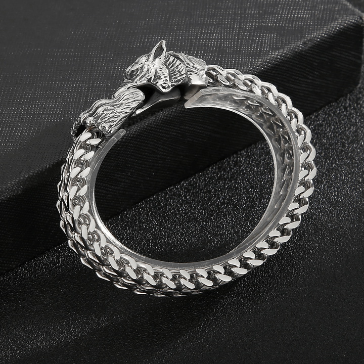 WorldNorse Wolf -Armband aus Edelstahl