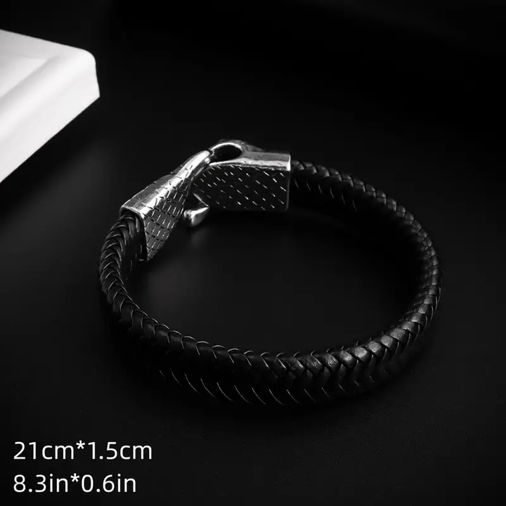 WorldNorse Schlangenkopf-Lederarmband